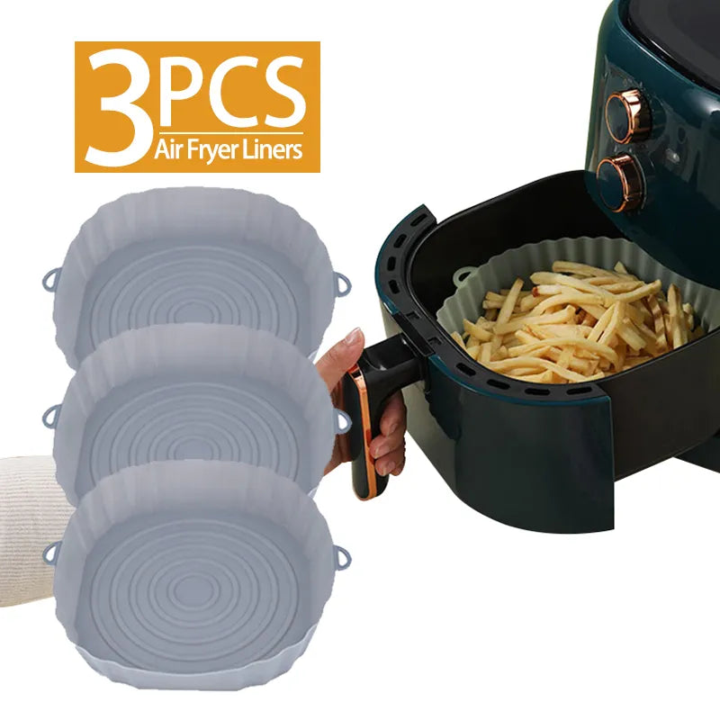 1/2/3 units of reusable silicone basket for Air Fryer