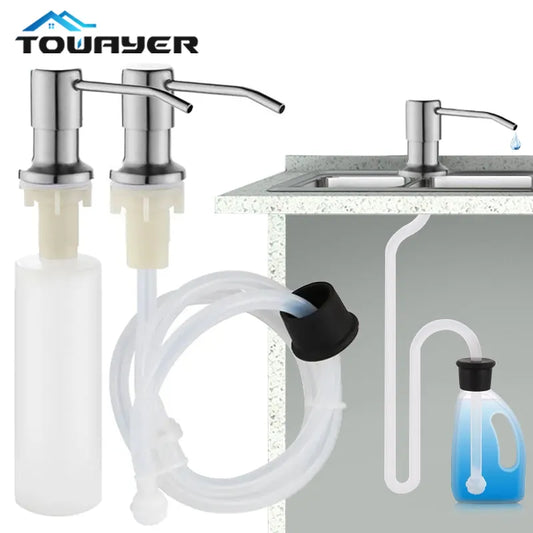 Stainless Steel Kitchen Sink Liquid Soap Dispenser, 350ml - 500ml Pump