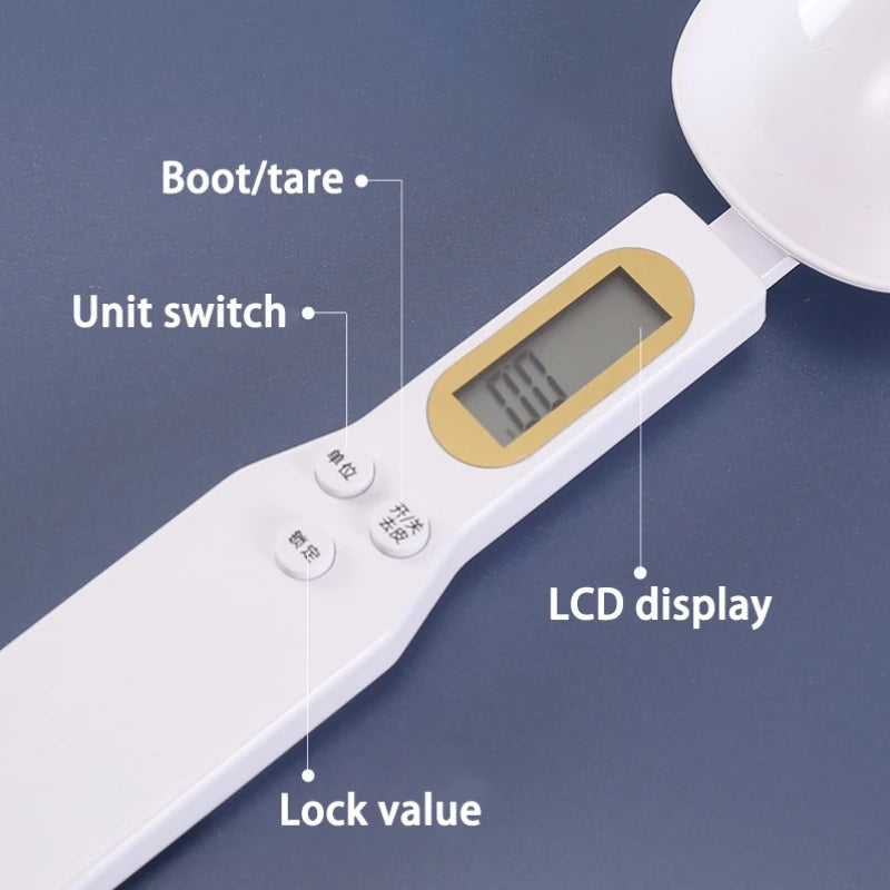 Spoon Scale for Weighing, Electronic Measuring, Adjustable LCD Digital Measurement