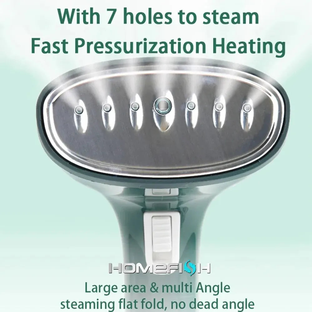 Portable Garment Steamer, 280ml, 7 Holes, 20 Seconds, Fast Heat, 1500W, for Travel.