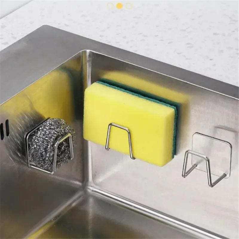 Adhesive stainless sponge holder