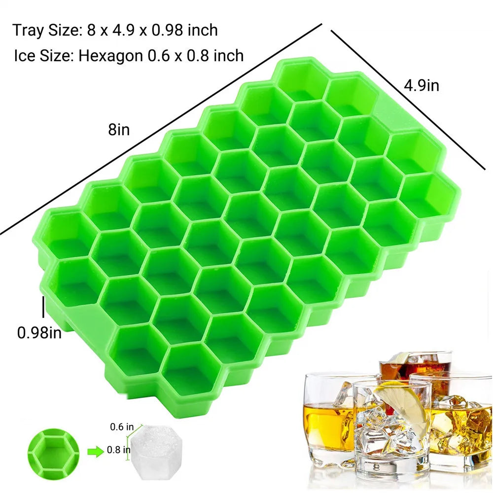 Silicone honeycomb ice cube mold