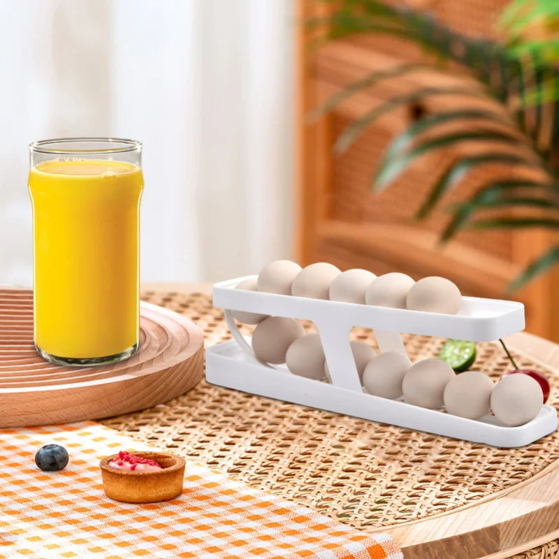 Egg Dispenser, Automatic Rolling Egg Organizer