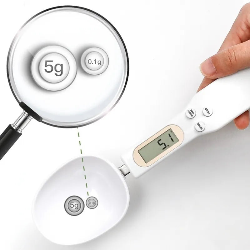 Spoon Scale for Weighing, Electronic Measuring, Adjustable LCD Digital Measurement