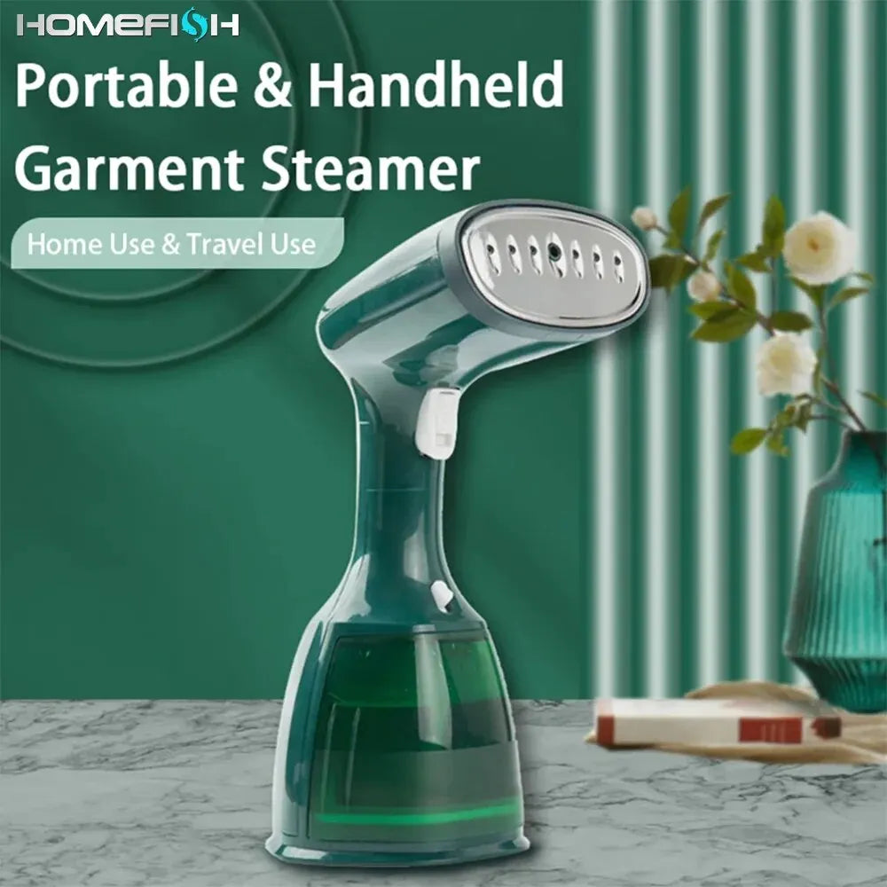 Portable Garment Steamer, 280ml, 7 Holes, 20 Seconds, Fast Heat, 1500W, for Travel.