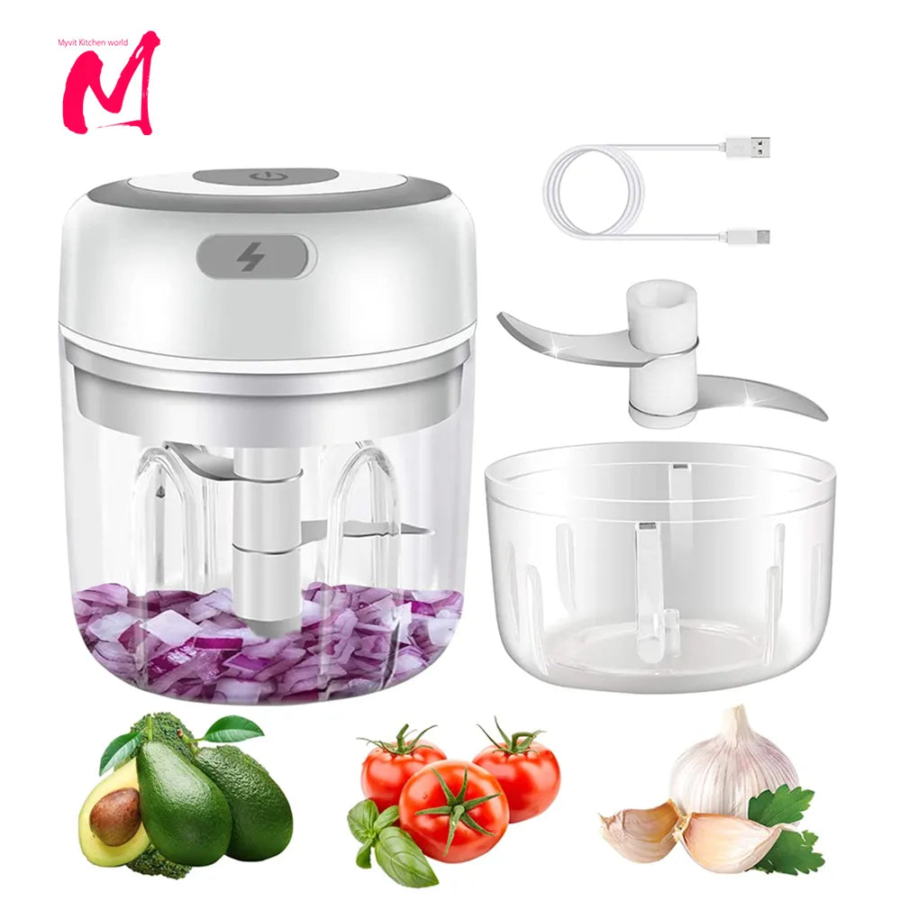 Electric Food Chopper Mini Portable USB Shredder