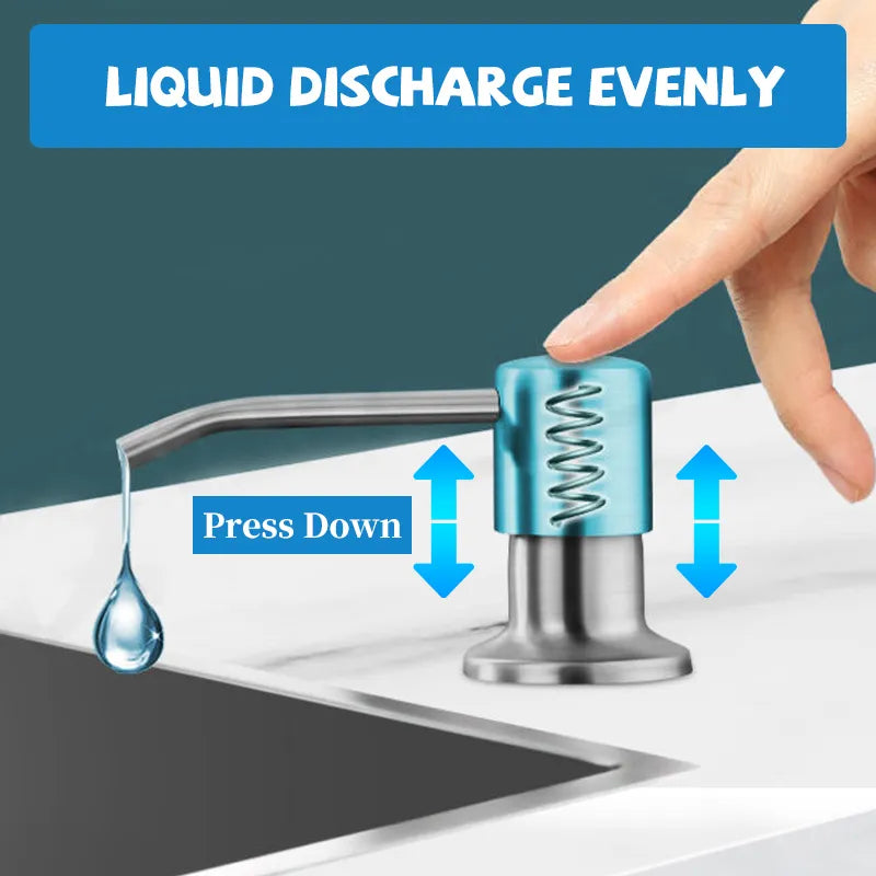 Stainless Steel Kitchen Sink Liquid Soap Dispenser, 350ml - 500ml Pump