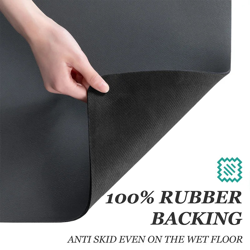 Super absorbent dish draining and drying mat