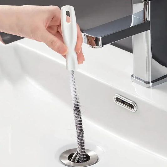 Flexible brush for cleaning sink, sewer, drain