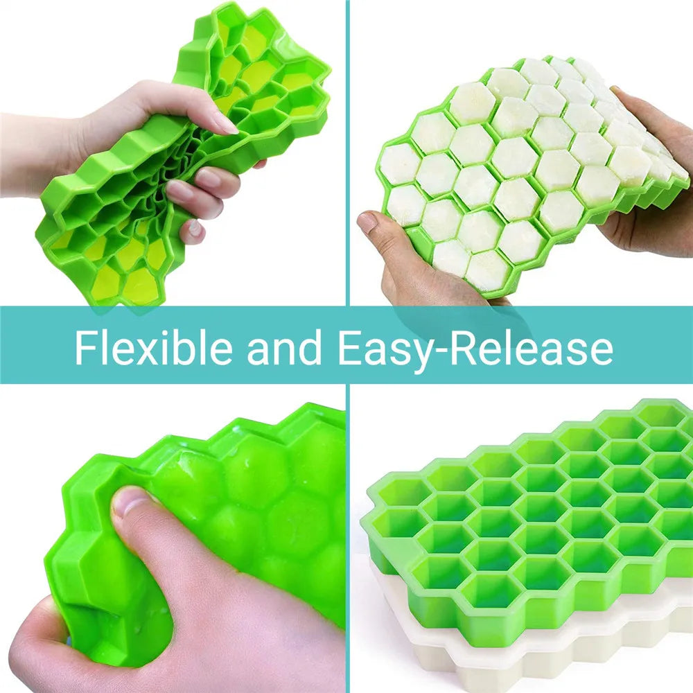 Silicone honeycomb ice cube mold